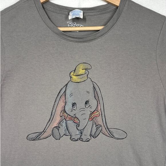Disney Baby Dumbo Pastel Graphic Tee Shirt Gray Vintage Style Women's Sz M - Picture 2 of 9